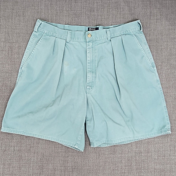 Polo Ralph Lauren Other - Vintage Polo Ralph Lauren Mens Blue Shorts  Pleated Chino Made In USA. 36